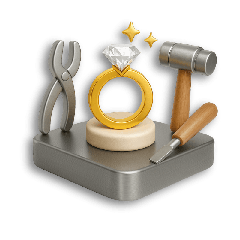 Jeweler restoring an antique vintage ring