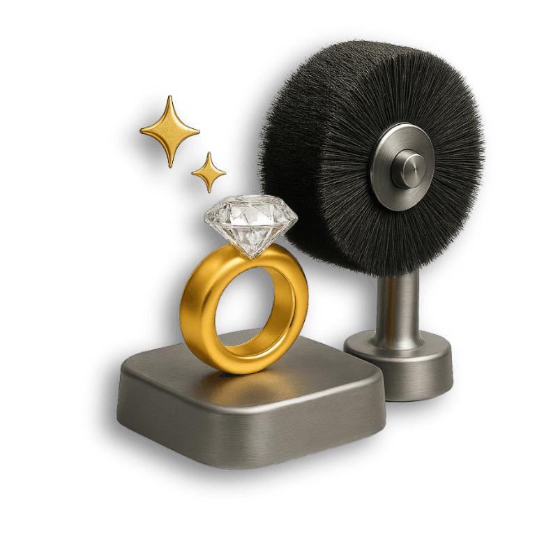 Professional jewelry polishing and finishing setup