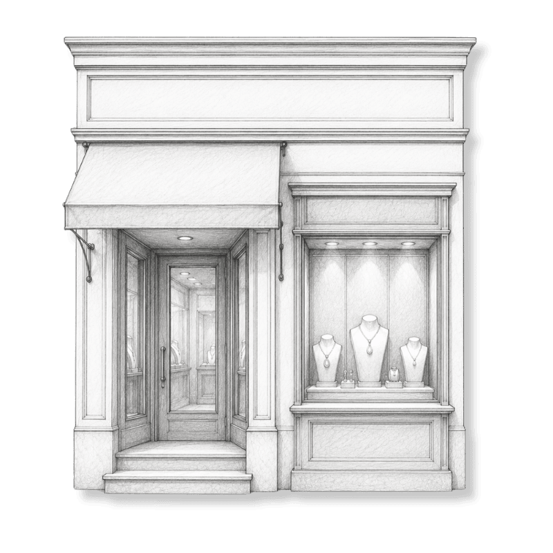 Pencil sketch — Retail jewelers